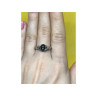 925 Sterling Silver Black Nephrite ( Jade ) Ring Size 9