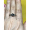 925 Sterling Silver Black Nephrite ( Jade ) Ring Size 9