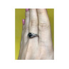 925 Sterling Silver Black Nephrite ( Jade ) Ring Size 9