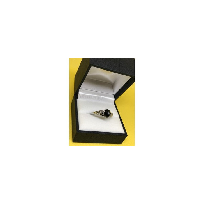 925 Sterling Silver Black Nephrite ( Jade ) Ring Size 9