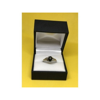 925 Sterling Silver Black Nephrite ( Jade ) Ring Size 9