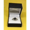 925 Sterling Silver Black Nephrite ( Jade ) Ring Size 9