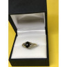 925 Sterling Silver Black Nephrite ( Jade ) Ring Size 9