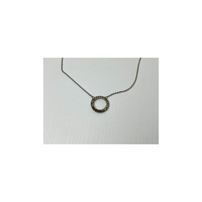 925 Sterling Silver Marcasites Pendant Necklace