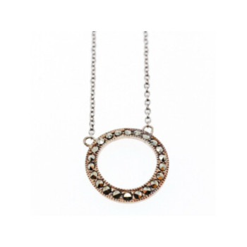 925 Sterling Silver Marcasites Pendant Necklace