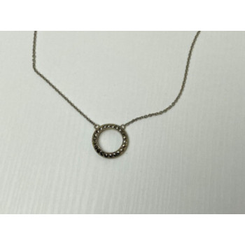 925 Sterling Silver Marcasites Pendant Necklace