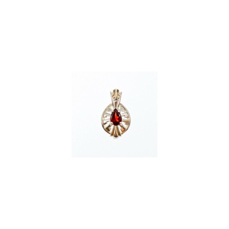 925 Sterling Silver Garnet Pendant