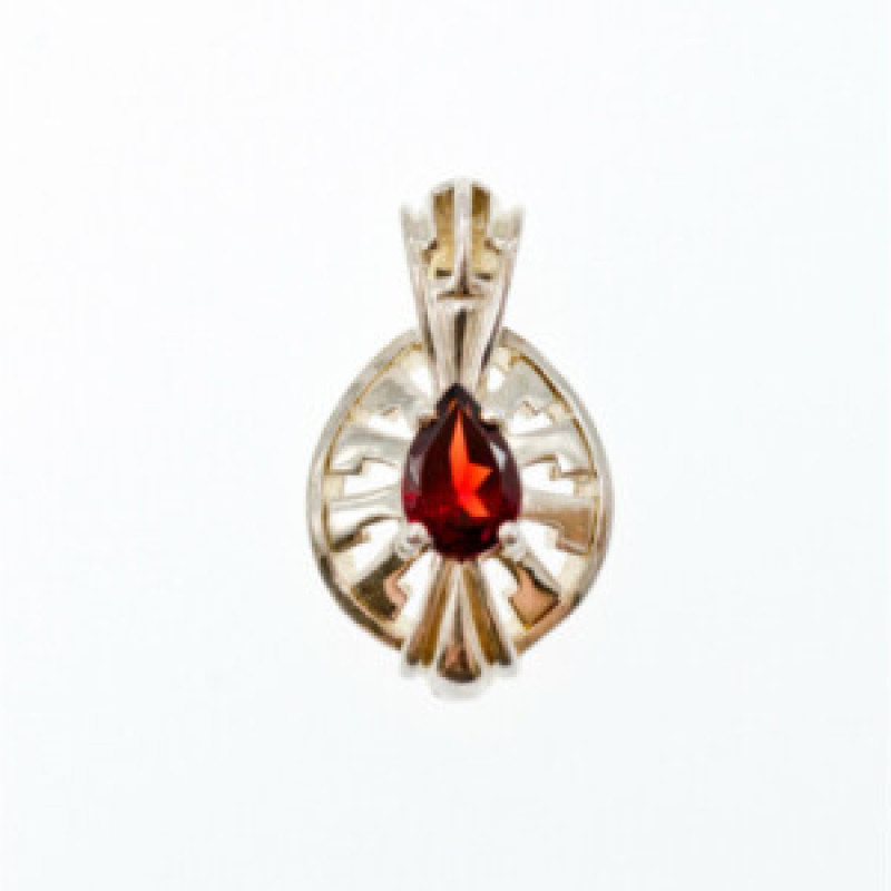925 Sterling Silver Garnet Pendant