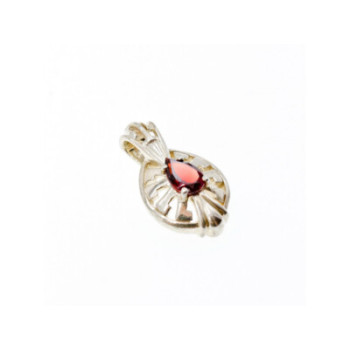 925 Sterling Silver Garnet Pendant