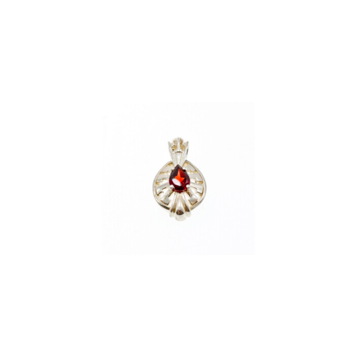 925 Sterling Silver Garnet Pendant