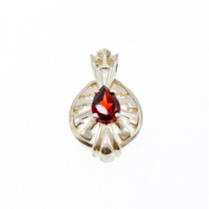 925 Sterling Silver Garnet Pendant