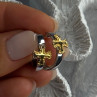 925 Sterling Silver Gold Plated Cross Earrings Length 0.75 Inch