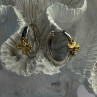 925 Sterling Silver Gold Plated Cross Earrings Length 0.75 Inch