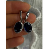 Elegant 925 Sterling Silver Sapphire Earrings Length 1.20 Inch