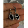 Elegant 925 Sterling Silver Sapphire Earrings Length 1.20 Inch