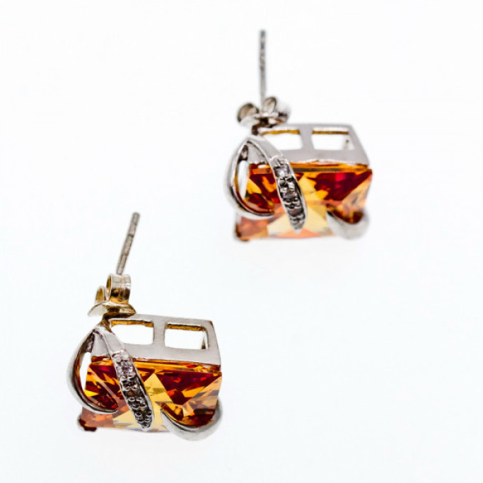 925 Sterling Silver CZ Stud Earrings
