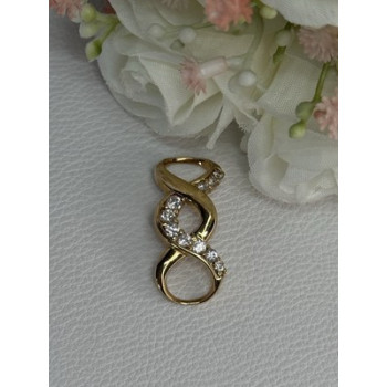 925 Sterling Silver Gold Plated CZ Pendant Length 1.20 Inch