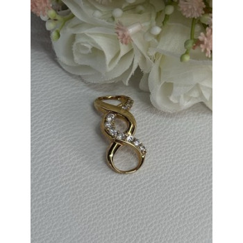 925 Sterling Silver Gold Plated CZ Pendant Length 1.20 Inch