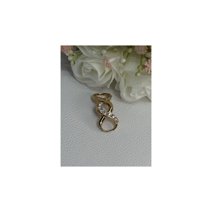 925 Sterling Silver Gold Plated CZ Pendant Length 1.20 Inch