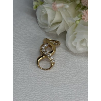 925 Sterling Silver Gold Plated CZ Pendant Length 1.20 Inch