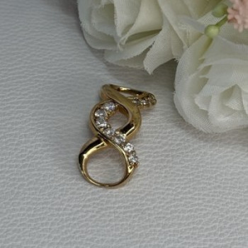 925 Sterling Silver Gold Plated CZ Pendant Length 1.20 Inch