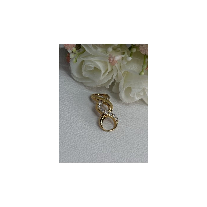 925 Sterling Silver Gold Plated CZ Pendant Length 1.20 Inch