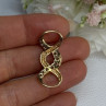 925 Sterling Silver Gold Plated CZ Pendant Length 1.20 Inch