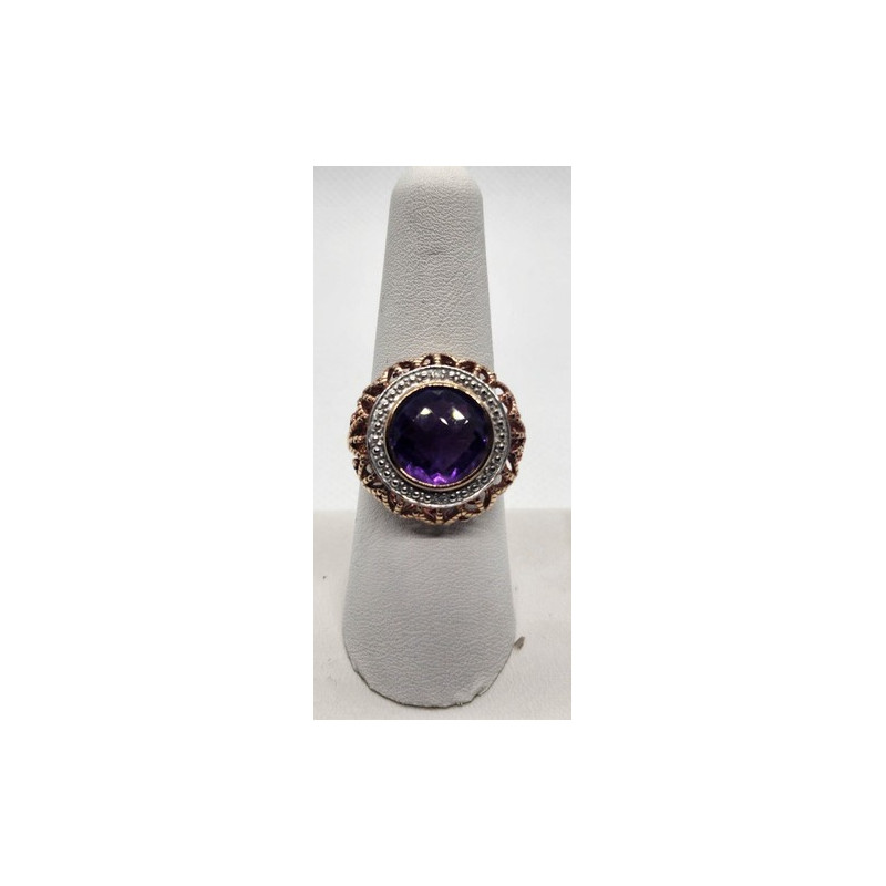 925 Sterling Silver Amethyst Ring Size 7.5