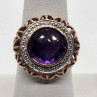 925 Sterling Silver Amethyst Ring Size 7.5