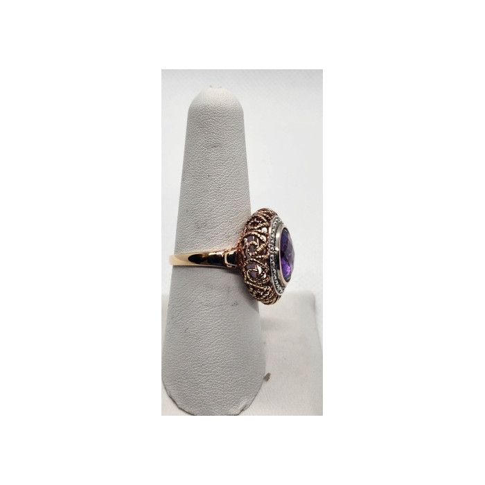 925 Sterling Silver Amethyst Ring Size 7.5