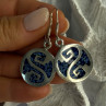 Vintage 925 Sterling Silver Turquoise Earrings Length 1.70 Inch