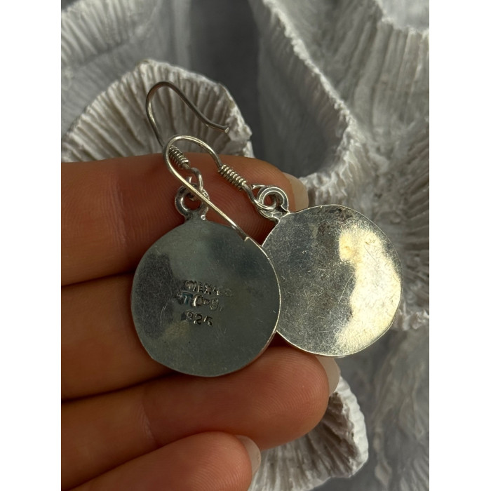 Vintage 925 Sterling Silver Turquoise Earrings Length 1.70 Inch