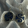 Vintage 925 Sterling Silver Turquoise Earrings Length 1.70 Inch