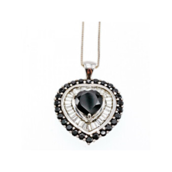 925 STERLING SILVER BLACK SPINEL & GOSHENITE 