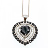 925 Sterling Silver Black Spinel & Goshenite 