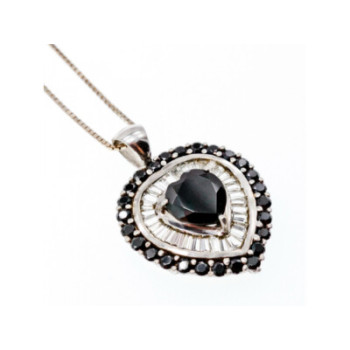 925 STERLING SILVER BLACK SPINEL & GOSHENITE 