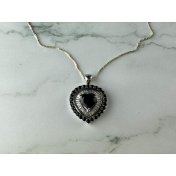 925 STERLING SILVER BLACK SPINEL & GOSHENITE 