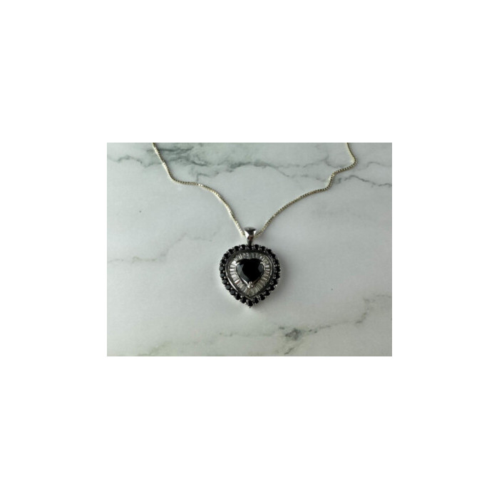 925 STERLING SILVER BLACK SPINEL & GOSHENITE 