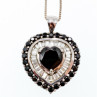 925 Sterling Silver Black Spinel & Goshenite 