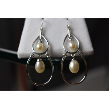 925 STERLING SILVER PEARLS EARRINGS