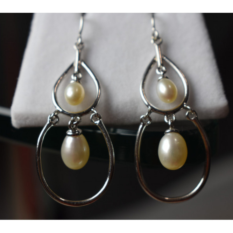 925 Sterling Silver Pearls Earrings