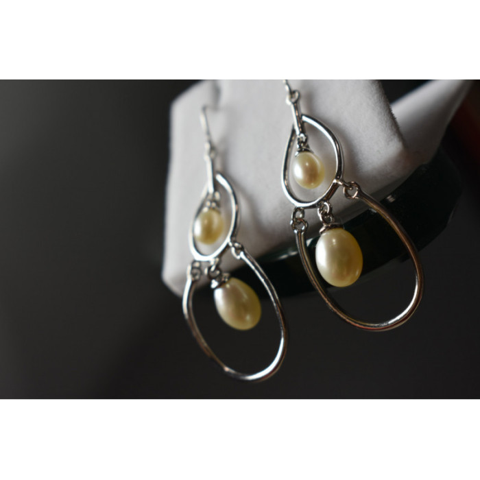 925 STERLING SILVER PEARLS EARRINGS