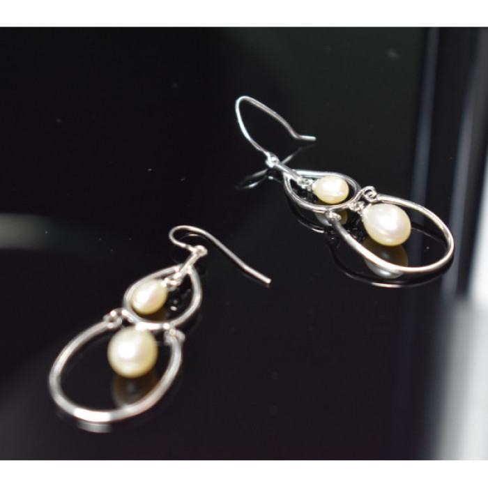 925 Sterling Silver Pearls Earrings