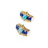 925 STERLING SILVER GOLD PLATED LARIMAR & SODALITE EARRINGS