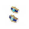 925 STERLING SILVER GOLD PLATED LARIMAR & SODALITE EARRINGS