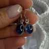 925 Sterling Silver Blue Moonstone Earrings Length 1.30 Inch