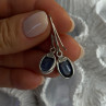 925 Sterling Silver Blue Moonstone Earrings Length 1.30 Inch