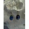 925 Sterling Silver Blue Moonstone Earrings Length 1.30 Inch