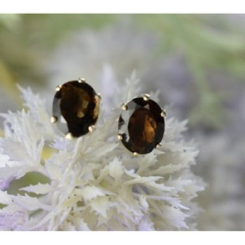 925 Sterling Silver Hessonite Stud Earrings