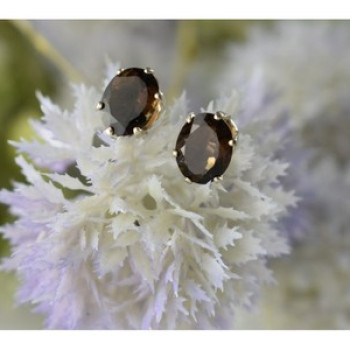 925 Sterling Silver Hessonite Stud Earrings